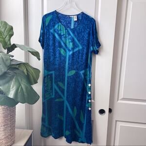 VTG La Cera Oriental Gauze Midi Kaftan Dress Medium